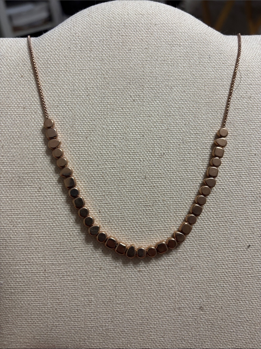 Fossil Rose Gold Disc Bead Necklace – Women Jewelry - Picture 1 of 3